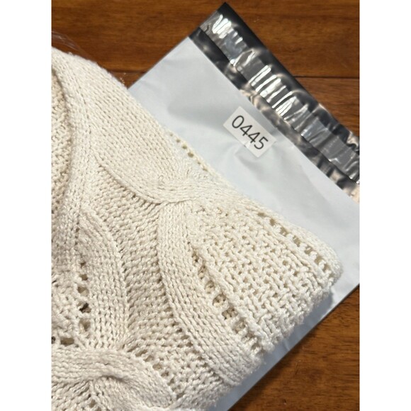 White Top Top Sweater Tie Back Large Windsor Women’s Long Sleeve Winter - Picture 10 of 10